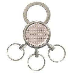 A Pink And Brown Pattern On A White Background 3-ring Key Chain