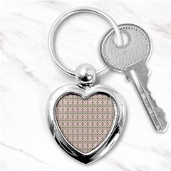 A Pink And Brown Pattern On A White Background Key Chain (heart) by catchydesignhill