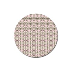 A Pink And Brown Pattern On A White Background Magnet 3  (round)