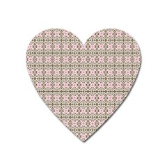 A Pink And Brown Pattern On A White Background Heart Magnet