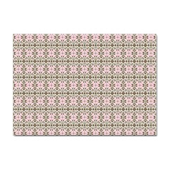 A Pink And Brown Pattern On A White Background Sticker A4 (10 Pack)