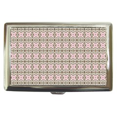 A Pink And Brown Pattern On A White Background Cigarette Money Case