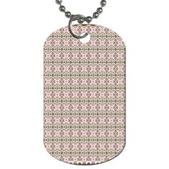 A Pink And Brown Pattern On A White Background Dog Tag (two Sides)