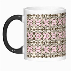 A Pink And Brown Pattern On A White Background Morph Mug