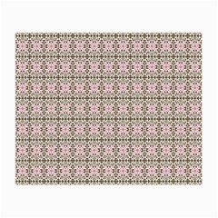 A Pink And Brown Pattern On A White Background Small Glasses Cloth (2 Sides)