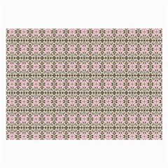 A Pink And Brown Pattern On A White Background Large Glasses Cloth (2 Sides)