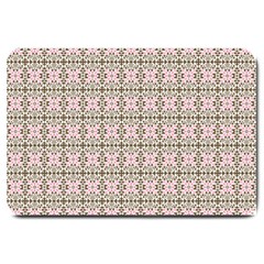 A Pink And Brown Pattern On A White Background Large Doormat