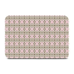 A Pink And Brown Pattern On A White Background Plate Mats