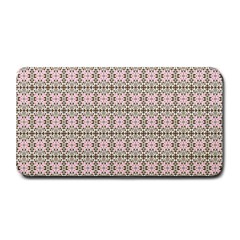 A Pink And Brown Pattern On A White Background Medium Bar Mat