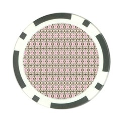 A Pink And Brown Pattern On A White Background Poker Chip Card Guard (10 Pack)