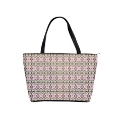 A Pink And Brown Pattern On A White Background Classic Shoulder Handbag