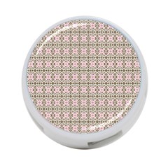 A Pink And Brown Pattern On A White Background 4-port Usb Hub (one Side)