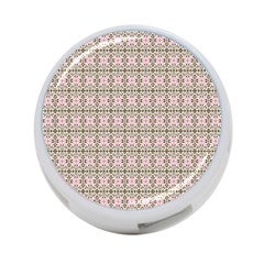 A Pink And Brown Pattern On A White Background 4-port Usb Hub (two Sides)