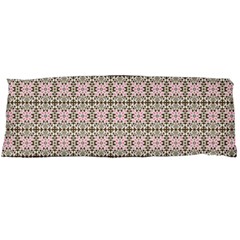 A Pink And Brown Pattern On A White Background One Side Body Pillow Cases