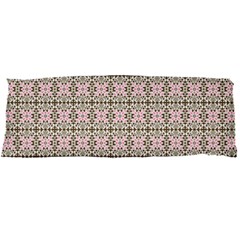 A Pink And Brown Pattern On A White Background 21 x60  Body Pillow Case Dakimakura (two Sides)