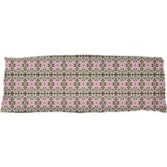 A Pink And Brown Pattern On A White Background 17 x47  Body Pillow Case Dakimakura (two Sides)