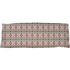 A Pink And Brown Pattern On A White Background 25 x67  Body Pillow Case Dakimakura (two Sides)