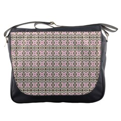 A Pink And Brown Pattern On A White Background Messenger Bag by catchydesignhill