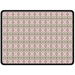 A Pink And Brown Pattern On A White Background Two Sides Fleece Blanket (large)