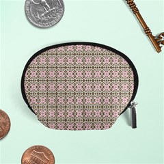 A Pink And Brown Pattern On A White Background Accessory Pouch (small)