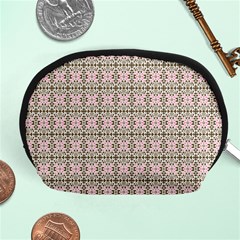 A Pink And Brown Pattern On A White Background Accessory Pouch (medium)