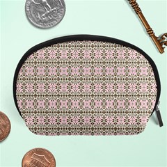 A Pink And Brown Pattern On A White Background Accessory Pouch (large)