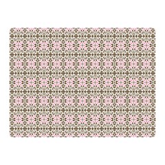 A Pink And Brown Pattern On A White Background Two Sides Premium Plush Fleece Blanket (mini)