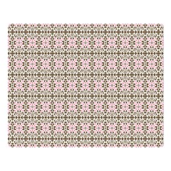 A Pink And Brown Pattern On A White Background Two Sides Premium Plush Fleece Blanket (large)