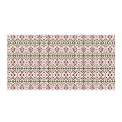 A Pink And Brown Pattern On A White Background Satin Wrap 35  X 70 