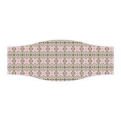 A Pink And Brown Pattern On A White Background Stretchable Headband