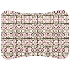 A Pink And Brown Pattern On A White Background Velour Seat Head Rest Cushion