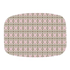 A Pink And Brown Pattern On A White Background Mini Square Pill Box