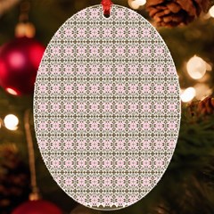 A Pink And Brown Pattern On A White Background Uv Print Acrylic Ornament Oval