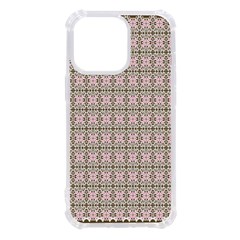 A Pink And Brown Pattern On A White Background Iphone 13 Pro Tpu Uv Print Case