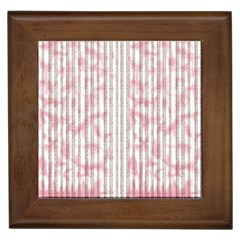 A Pink And White Striped Background Framed Tile