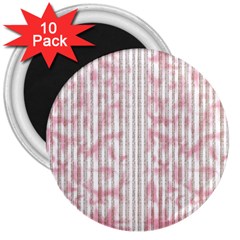 A Pink And White Striped Background 3  Magnets (10 Pack) 