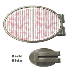 A Pink And White Striped Background Money Clips (oval) 