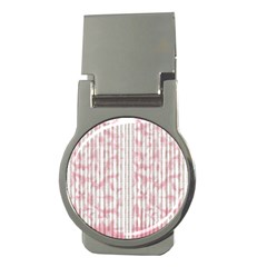 A Pink And White Striped Background Money Clips (round) 