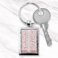 A Pink And White Striped Background Key Chain (rectangle)