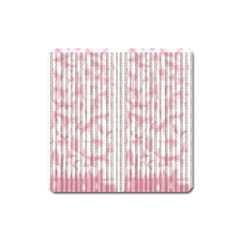 A Pink And White Striped Background Square Magnet