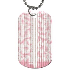 A Pink And White Striped Background Dog Tag (two Sides)