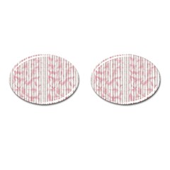 A Pink And White Striped Background Cufflinks (oval)