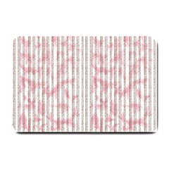 A Pink And White Striped Background Small Doormat