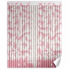 A Pink And White Striped Background Canvas 11  X 14 