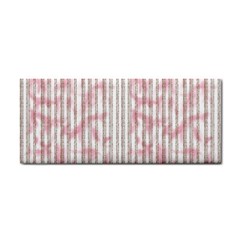 A Pink And White Striped Background Hand Towel by catchydesignhill