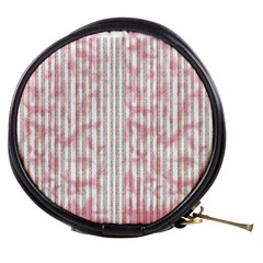 A Pink And White Striped Background Mini Makeup Bag