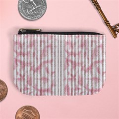 A Pink And White Striped Background Mini Coin Purse