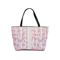 A Pink And White Striped Background Classic Shoulder Handbag