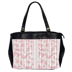 A Pink And White Striped Background Oversize Office Handbag (2 Sides)