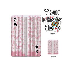 A Pink And White Striped Background Playing Cards 54 Designs (mini)